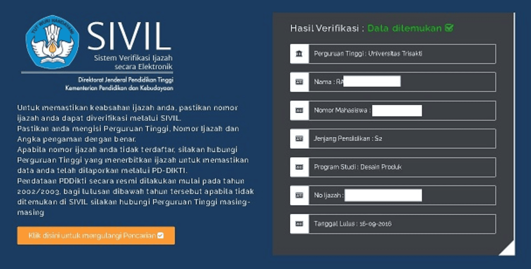 cek sivil
