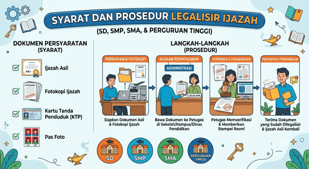 Syarat dan Prosedur Legalisir Ijazah (SD, SMP, SMA, & Perguruan Tinggi) syarat legalisir